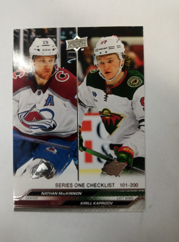 2023-24 UD series 1 checklist 101-200 Nathan MacKinnon Kirill Kaprizov