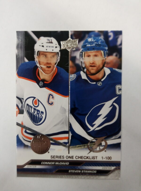 2023-24 UD series 1 checklist 0-100 Connor McDavid Steven Stamkos